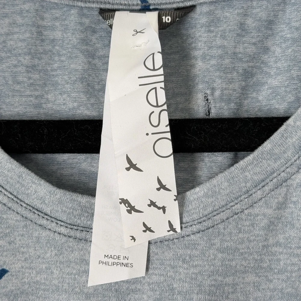 Oiselle Blue Bird Print Performance Tank Top Size 10 - Picture 4 of 7